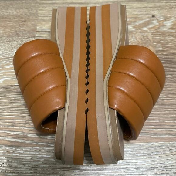 YELLOW BOX NWOB Arber Platform Wedge Sandals Rust Brown Size 7.5 - Picture 9 of 10